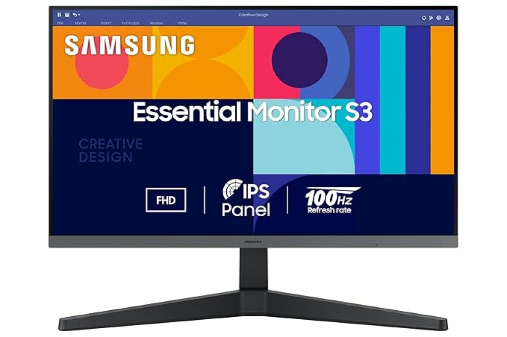 Samsung 24-inch (60.46cm) FHD, IPS Display, 100 Hz, 1920 x 1080 Flat Monitor