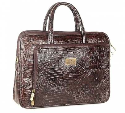 THE CLOWNFISH Unisex-Adult Crocodilan Laptop Bag/Messenger Bag For 15.6 Inch Laptops (Rust Brown) 0