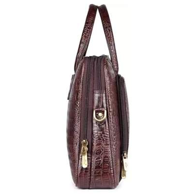 THE CLOWNFISH Unisex-Adult Crocodilan Laptop Bag/Messenger Bag For 15.6 Inch Laptops (Rust Brown) 2