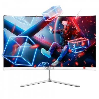 iVOOMi 24 Inch (60.45 cm) Ultra Slim Curve FHD Monitor for PC with 75Hz Refresh Rate, 1920 x 1080 Pixels, 16.7M Colors, Bezel-Less Design, Flicker Fre