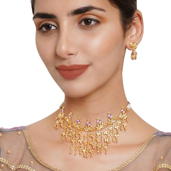 Gold Imitation Necklace & Earrings